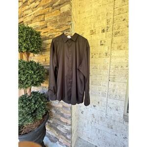 Flex Black-Long Sleeve Button Up Shirt-Size 4XL